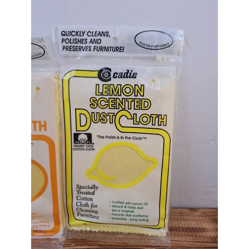 Orange And Lemon Scented‎ Cotton Dust Cloth by Cadie New Old Stock Lot 2 Packs